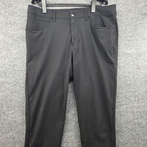 Lululemon Mens Black Tapered Tech Commuter‎ Pants Articulated Knee Size 34